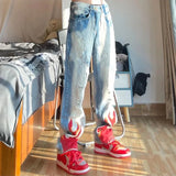 Advbridge Trousers Hip Hop Man Cowboy Pants Straight Ripped Men's Jeans with Holes Torn Broken Aesthetic Korean Fashion Cotton Original Xs