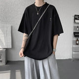 ADVBRIDGE  -  Men's Textured Short Sleeve T-Shirt Breathable Premium Quality Trendy Round Collar Summer Fashion Sizes Up to 8XL