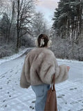 Advbridge Fluffy Faux Fur Coat For Women Winter Elegant Loose Long Sleeve Jacket Female Luxury Thick Lady High Street Outerwear