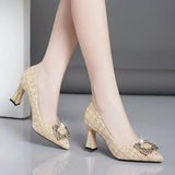 Advbridge  Women Fashion Black Elegant High Quality Spring Slip on Stiletto Heel Shoes Lady Classic Cozy Party Pumps B19