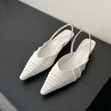 ADVBRIDGE  -  Fashion Spring Slingback Sandals Women Half Wrap Pointy Toe Designer Low Heel Shoes Elegant Shallow Pumps Party Dress Mules