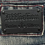 Advbridge Y2K Fashion New Hiphop Skull Graphic Embroidery Blue Retro Jeans Streetwear Men And Women Popular Harajuku Gothic Wide-leg Pants
