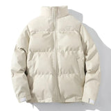 Advbridge Streetwear Stand Collar Thick Warm Men's Winter Jacket PU Leather Patchwork Parkas Oversize Fashion Men Winter Coat