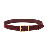 Advbridge Luxury Suede Cowhide Leather Belt for Women, Vintage Style with Gold Buckle, 3.3cm Wide Waistband for Dresses & Jeans