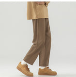 ADVBRIDGE  -  Summer Suit Pants Men Fashion Society Mens Black Dress Pants Korean Loose Straight Casual Pants Mens Office Formal Trousers