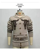 Advbridge Men‘s Wintern outfits New Leisure Autumn and Winter Explosive Men's Jacquard Long-sleeve Thickened Coat Long-sleeve Lapel Cardigan Sweater Men Advbridge Men‘s Wintern outfits