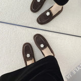 ADVBRIDGE  -  Women's Winter Warm Fleece Lined Slip-On Thick Bottomed Bean Bean Shoes Large Size Korean Style Flat Bottomed Shoes