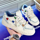 ADVBRIDGE  -  New Autumn Men Sneakers Fashion Breathable Leather Strap White Casual Shoes Student Comfort Outdoor Sports Vulcanized Flat Shoes