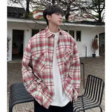 Advbridge Korean Lapel Polo Collar Couple With The Same Design Sense Of Sweet Fresh Shirt Ladies Plaid Shirt Long Sleeve Coat Fashion Tops