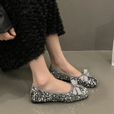 Advbridge Women Flats Bow Bling Flats Shoes Shallow Designer Sandals Autumn Fad Soft Casual Shoes 2024 Dress Walking Cozy Femme Chaussures