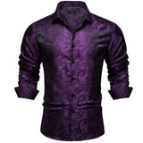 Advbridge New Luxury Silk Designer Men's Shirt Long Sleeve Social Button Down Collar Dress Shirts Blouse Prom Party Men Clothing