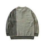 Advbridge Cat Embroidery Colorblock Knitted Sweater For Men Hip Hop Pullovers Sweater Streetwear Retro Cotton Loose Couple Sweater Autumn