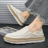 ADVBRIDGE  -  Linen Sewing Men's Casual Shoes Comfy Lightweight Summer Loafers Men Espadrilles Flat Slip-on Driving Shoes Man  Fishermen Shoes