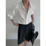 ADVBRIDGE  -  Spring Long Sleeved Shirt Men Fashion Society Mens Black Dress Shirt Korean Loose Casual Shirt Mens White Shirts M-3XL