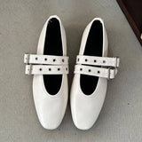 Advbridge Fashion Buckle Strap Women Flats Mary Janes Shoes Casual Round Toe Luxury Female Footwear Shallow Ladies Flats With Shoes