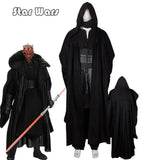 Advbridge Darth Maul cosplay Costume Adult Men Tunic Robe Uniform Darth Maul Black Cape Halloween Carnival Full Set