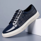 Advbridge Daily Men's Luxury Brand Shoes Casual Blue Sneakers Summer Shoes Man Lace-up Comfortable Leather Flat Shoes