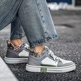 ADVBRIDGE  -  Autumn Fashion Embroidery Low Top Casual Shoes for Men Retro Versatile Comfortable Non Slip Wear Resisdent Lace Up Sneakers