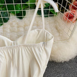 ADVBRIDGE  -  Women's Spaghetti Strap Dress Female Irregular White Chiffon Party Slip Dresses Summer Fashion Sleeveless Dresses