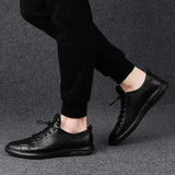 ADVBRIDGE  -  Genuine Leather Mens Casual Shoes Luxury Brand Black Outdoor Formal Shoes Men Man Fashion Simple Male Footwear Men Sneakers