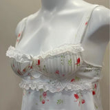 ADVBRIDGE  -  Beautiful Sexy Nightgowns Floral Printed Ice Silk Women's Sleepwear Sweet Lace Suspender Nightdress Pajama with Chest Pad