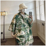 Advbridge New Trend Men Hawaiian Sets Summer Printing Short Sleeve Button Shirt Beach Pants Two Set Casual Trip Mens 2 Piece Suit Y25