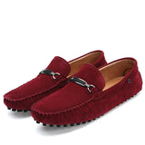 ADVBRIDGE  -  Fashion Loafers Men Suede Soft Driving Moccasins Man Slip on Flats Lightweight Lazy Shoes For Man Genuine Leather Men's Shoes