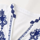 Advbridge New women's V-neck long-sleeved chic embroidered casual shirt in spring and summer of 2024