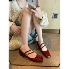 Advbridge Designer Women Shoes Casual Female Square Toe Lolita Shoes Woman Mary Jane Flats Shoes British Style Leather Shoes Ladies