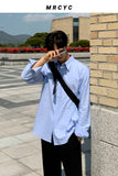 Advbridge -  Men's Spring Autumn New Long Sleeve Shirts Male Korean Loose Single Breasted Blouses Men Casual Solid Color Shirts V49