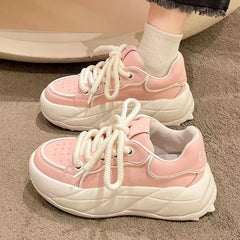 Advbridge -  Women's Sneakers  Korean Platform Sports Shoes Vulcanize Running Kawaii Lolita Sneakers Pink Kawaii Women Shoes Girls