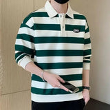 Advbridge T Polo Shirts For Men Stripe Green Male Clothes Sweatshirts Luxury Tops Aesthetic Korean Autumn Y2k Bulk Luxury Tee Sale It