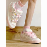 ADVBRIDGE  -  Doughnut Style Womens Volcanise Shoes Sweet Pink Chic Kawaii Skateboard Shoes Warm Non Slip Wear Resistant Casual Shoes