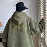 Advbridge Men's Streetwear Vintage Embroidered Suede Hooded Sweatshirt High Quality Hoodie Luxury Brand Unisex Pullover Y2k Clothing