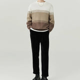 Advbridge 2024 Casual O-Neck Long Sleeve Knitted Pullover 2024 Men Clothing Slim Knitting Jumper Spring Autumn Contract Color Men Sweater