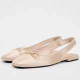 Advbridge High Quality Women's Ballet Flats Butterfly Knot Decoration Summer Footwear Square Head Mary Jane Dance Female Barefoot Shoes