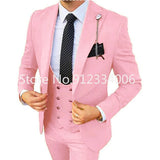 Advbridge Formal Men 3 Piece Wedding Suit Groom Tuxedo Slim Fit Business Suits Champagne Wedding Suit Costume Homme (Blazer+Pants+Vest)