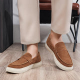 ADVBRIDGE  -  Autumn Men's Suede Leather Loafers Classic Brown Loafers Man Walking Shoes Casual Slip-On Driving Shoes For Men chaussure hommes
