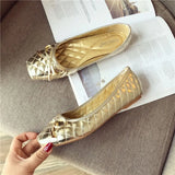 Advbridge 2024 Spring Summer Shoes Women Flats Square toe Soft Ladies Brand Shoes Fashion Ballet Flats Black Gold ZH2496