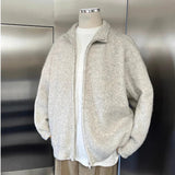 Advbridge Winter Men's Retro Knit Zipper Cardigan Sweater Long Sleeve Casual Streetwear Loose Leisure Korean Popular Knitwear Coat M-2XL