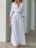Advbridge  Shirt Long Pants Suits 2 Piece Set Women Long Sleeve Shirt Wide Leg Pants Casual White Spring Summer Outfits 2024 New