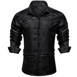 Advbridge New Luxury Silk Designer Men's Shirt Long Sleeve Social Button Down Collar Dress Shirts Blouse Prom Party Men Clothing