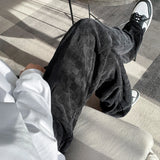 Advbridge Mens Short Length Plaid Straight Men Casual Pants Fashion Hip Hop Daily Versatile Trousers For Harajuku Korean Clothing Pants