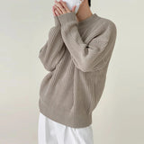 Advbridge Men's Korean Review Clothes Light Luxury Slim Knit Pullover Sweater Long Sleeve Streetwear Leisure Basic Shirts Fashion Knitwear