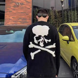 Advbridge Knitted Sweaters for Men Halloween Pullovers Man Clothes Black Couple Outfit Skeleton Maletry Y2k Streetwear New in Old Sheap X