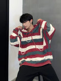 Advbridge Red Striped Man Clothes Hoodies Knitted Sweaters for Men Pullovers Clothing T Shirt Aesthetic Meme Winter 2024 Heated Fashion A