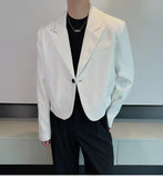Advbridge Internet Celebrity Light Luxury Suit Jacket Men's Trendy Short Design Sense Casual Suit Jacket Top men clothing blazer men