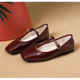 ADVBRIDGE  -  Spring Autumn Women Flats Brand Elegant Office Ladies Mary Jane Shoes Flat Soft Black Purple Big Size 42 D531