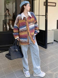 Advbridge Cardigan Women Colorful Special Cool Elegant Prevalent Attractive Korean Style Stylish Tender Vintage All-match Simple Autumn