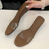ADVBRIDGE  -  New Summer PVC Transparent Wedges Open Toe Women Slippers Low Heels Banquet Dress Beach Female Shoes
